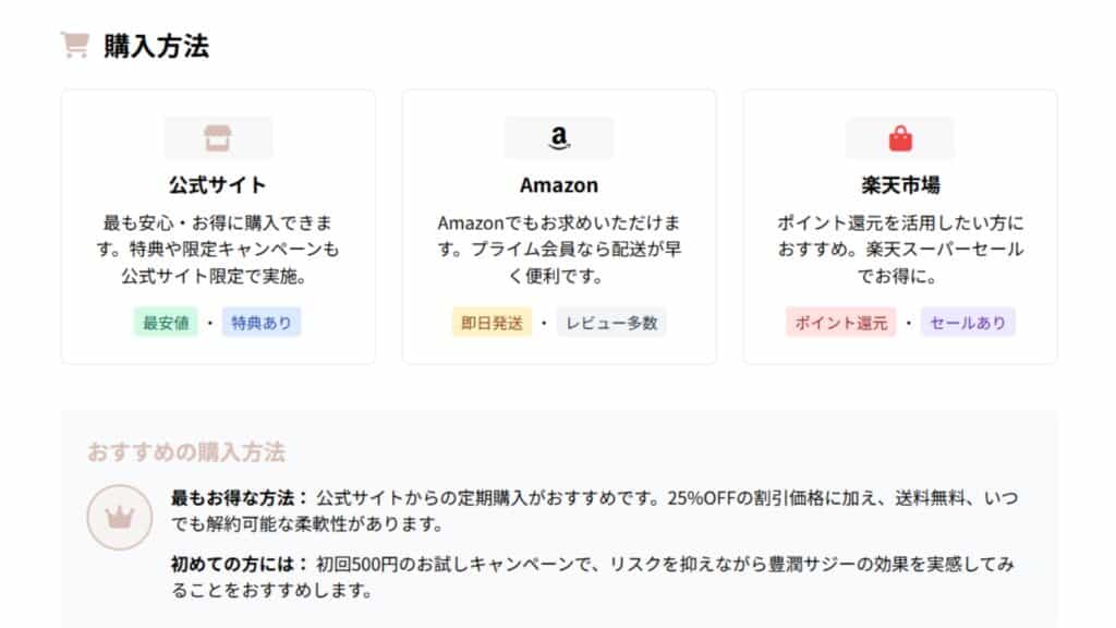 豊潤サジーの購入方法