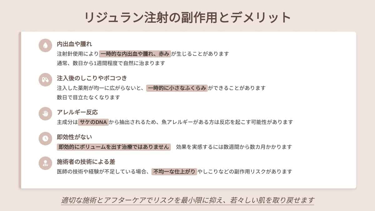 リジュランの副作用やデメリット