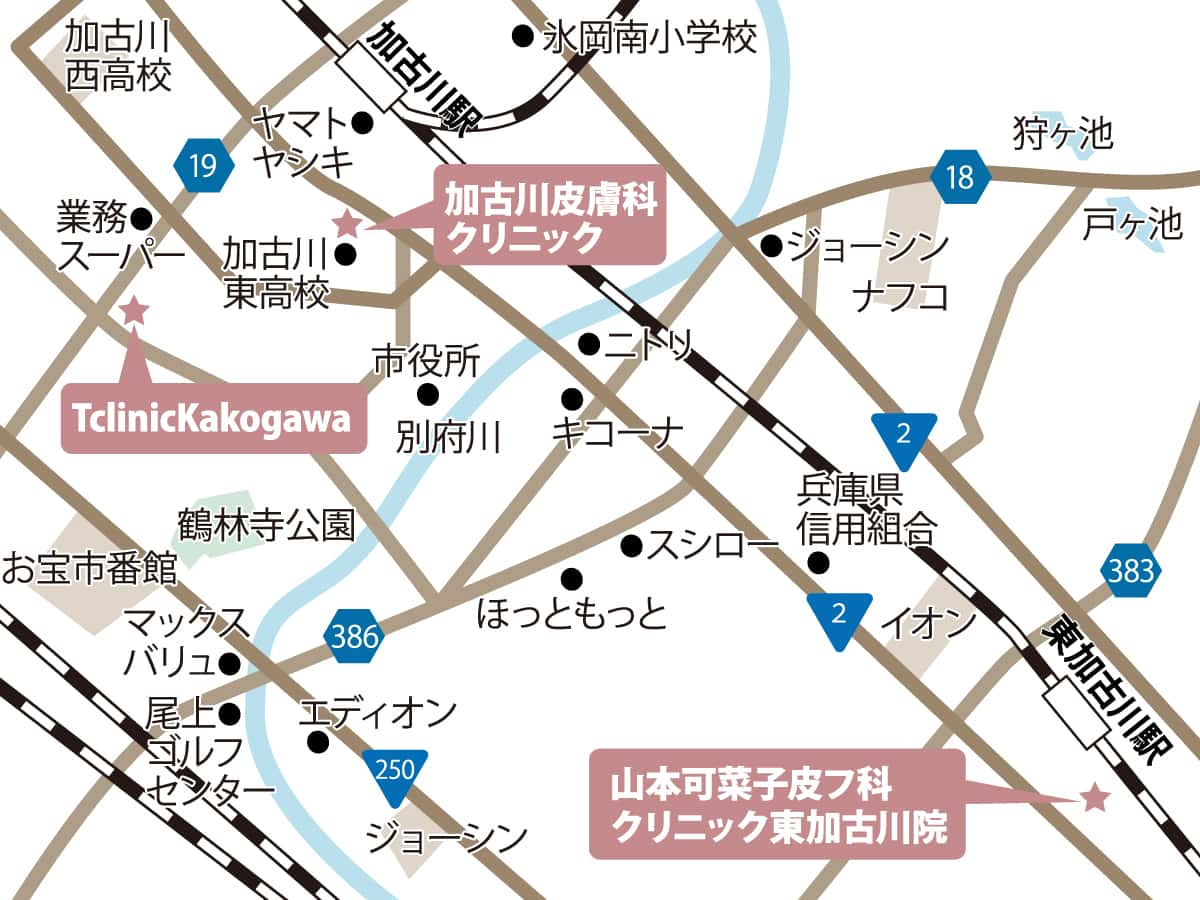 加古川のクリニックの地図