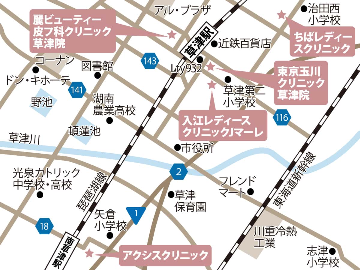 滋賀のクリニックの地図