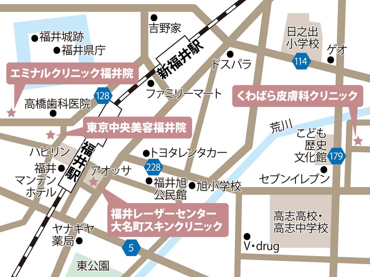 福井のクリニックの地図