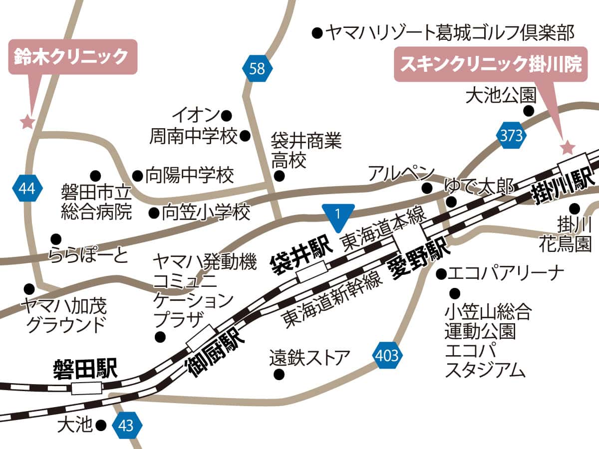 磐田のクリニックの地図
