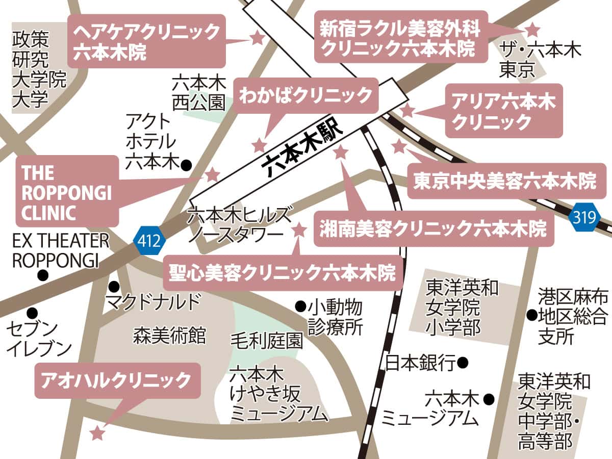 六本木のクリニックの地図