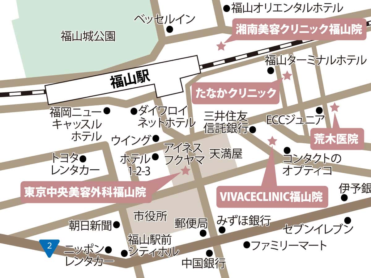 福山のクリニックの地図