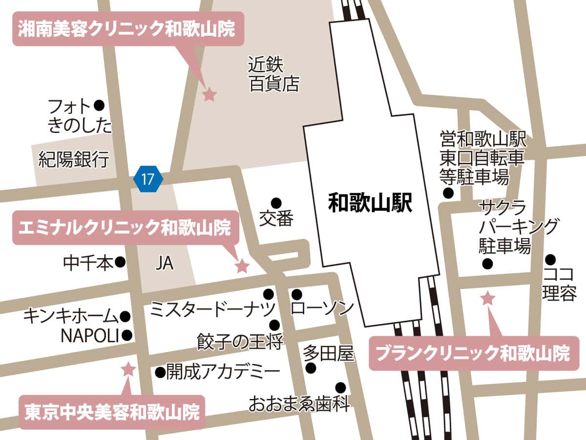和歌山のクリニックの地図